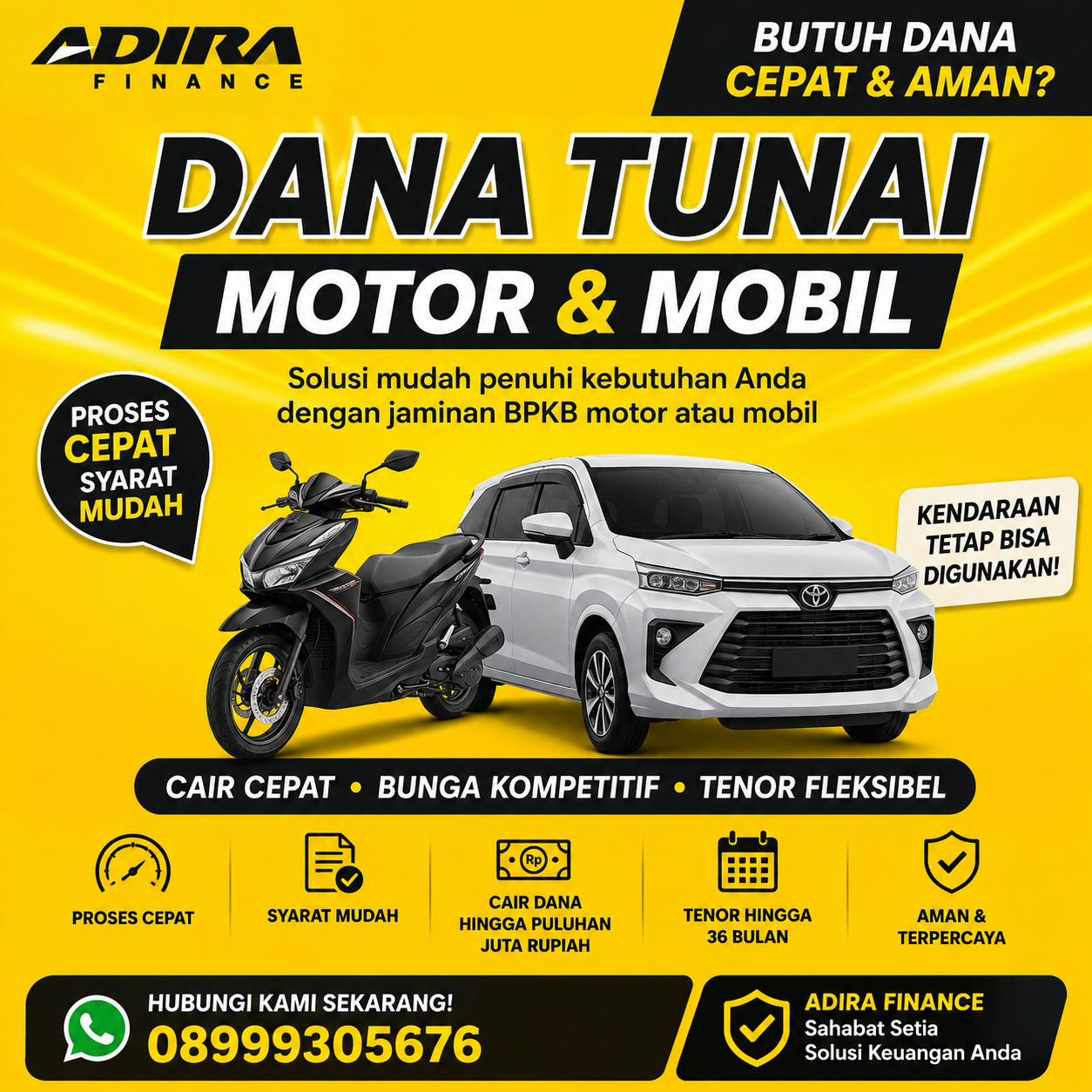 dana tunai motor dan mobil